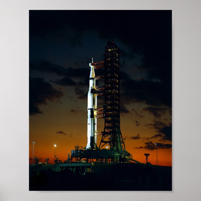 Apollo 4 Saturn V Rocket on Launchpad - 1967 Poster (Front)