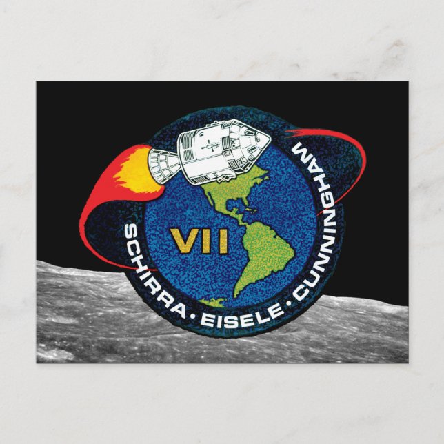 Apollo 7 NASA Mission Patch Logo Postcard (Front)