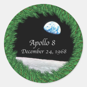 Apollo 8 Christmas Eve Moon Missio Classic Round Sticker