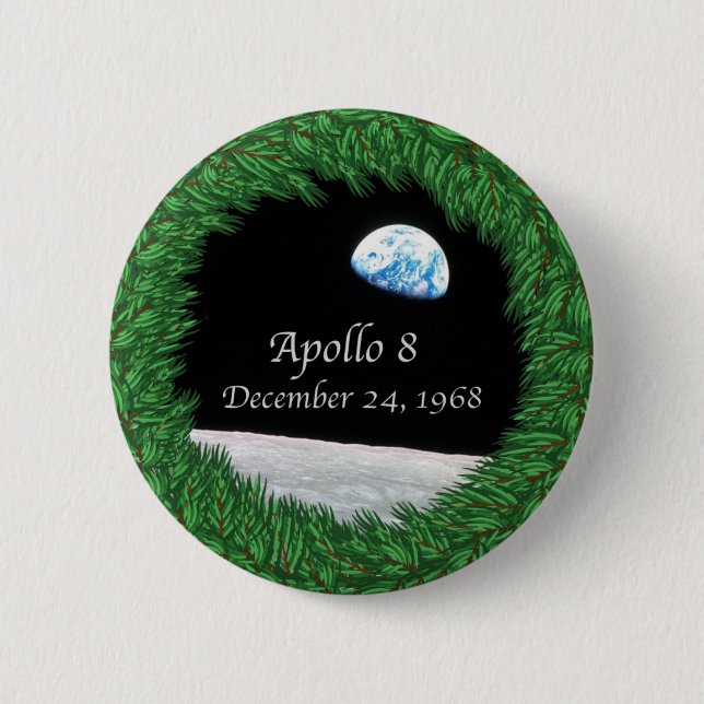 Apollo 8 Christmas Eve Moon Mission 6 Cm Round Badge (Front)