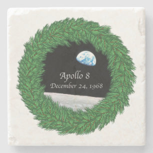 Apollo 8 Christmas Eve Moon Mission Stone Coaster