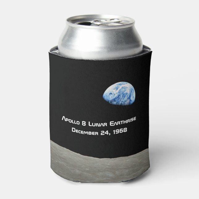 Apollo 8 Lunar Earthrise 50th Anniversary Can Cooler (Can Front)
