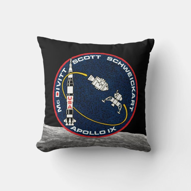 Apollo 9 NASA Mission Patch Logo Cushion (Front)