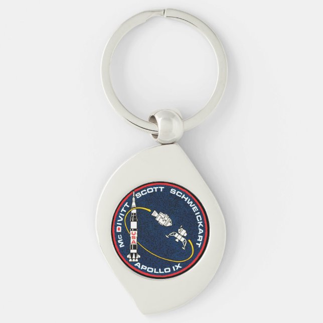 Apollo 9 NASA Mission Patch Logo Key Ring (Front)