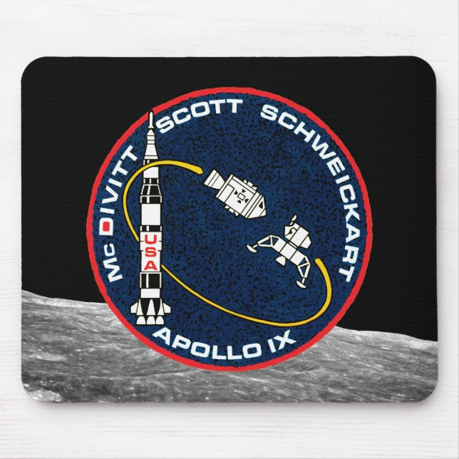 Apollo 9 NASA Mission Patch Logo Mouse Mat (Front)