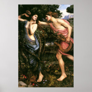 Apollo and Daphne by John William Waterhouse -1908 Poster