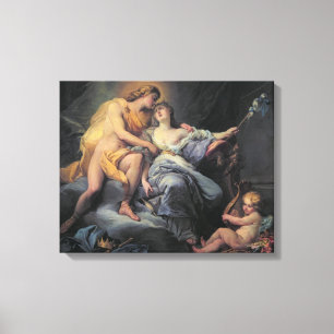 Apollo caressing the nymph Leucothea (oil on canva Canvas Print