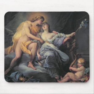 Apollo caressing the nymph Leucothea (oil on canva Mouse Mat