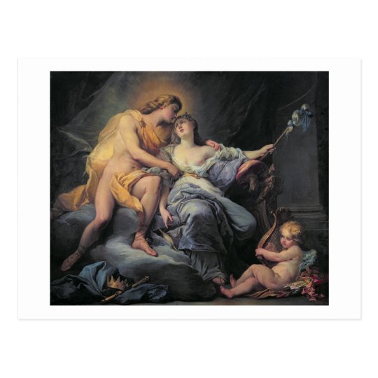 Apollo caressing the nymph Leucothea (oil on canva Postcard