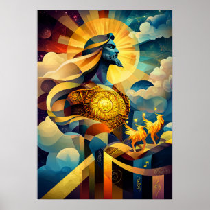 Apollo - Cubist Minimalist Legend - God of the Sun Poster