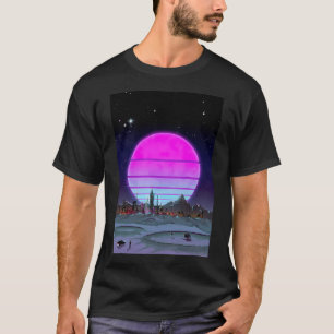 Apollo Dreams - Cyberpunk Moon In Neon T-Shirt