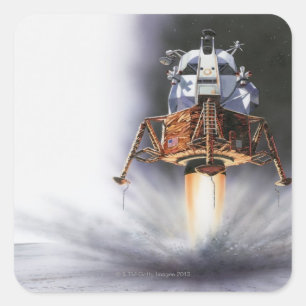 Apollo Eagle Lunar Module Square Sticker