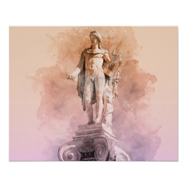 Apollo Greek God Statue Wall Art – Classical  Art (Front)