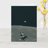 Apollo Lunar Lander and Earthrise Over Moon    