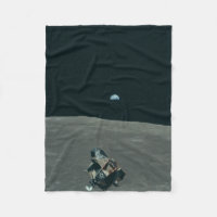 Apollo Lunar Lander and Earthrise Over Moon    
