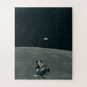 Apollo Lunar Lander and Earthrise Over Moon     Jigsaw Puzzle