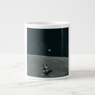 Apollo Lunar Lander and Earthrise Over Moon     Large Coffee Mug