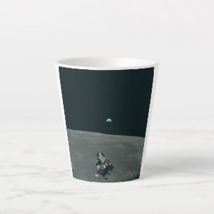 Apollo Lunar Lander and Earthrise Over Moon     Latte Mug
