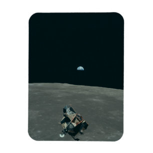 Apollo Lunar Lander and Earthrise Over Moon     Magnet