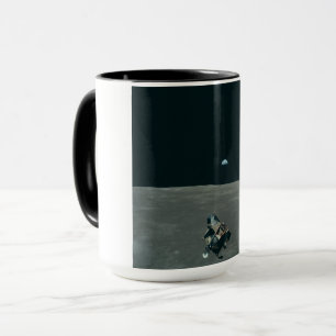 Apollo Lunar Lander and Earthrise Over Moon     Mug