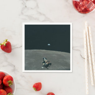 Apollo Lunar Lander and Earthrise Over Moon     Napkin