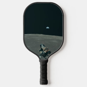 Apollo Lunar Lander and Earthrise Over Moon     Pickleball Paddle