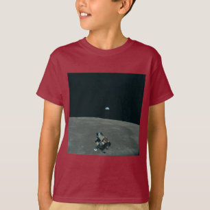 Apollo Lunar Lander and Earthrise Over Moon T-Shirt
