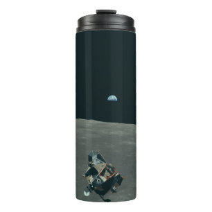 Apollo Lunar Lander and Earthrise Over Moon     Thermal Tumbler