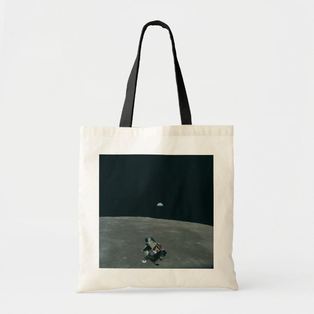 Apollo Lunar Lander and Earthrise Over Moon     Tote Bag (Front)