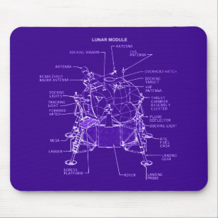 Apollo Lunar Module Blueprints Mouse Mat
