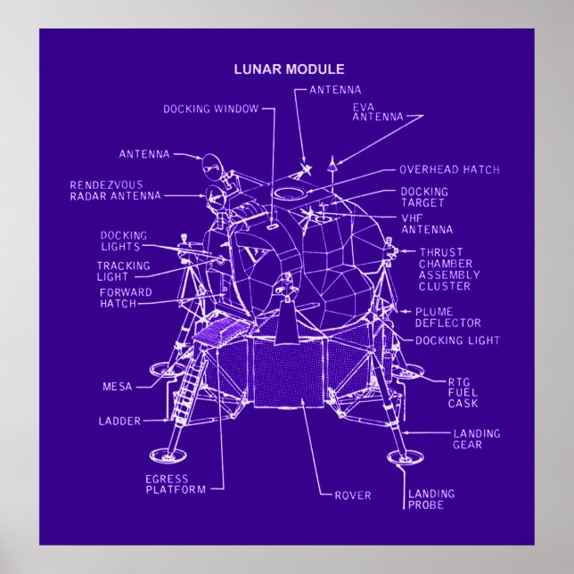 Apollo Lunar Module Blueprints Poster (Front)