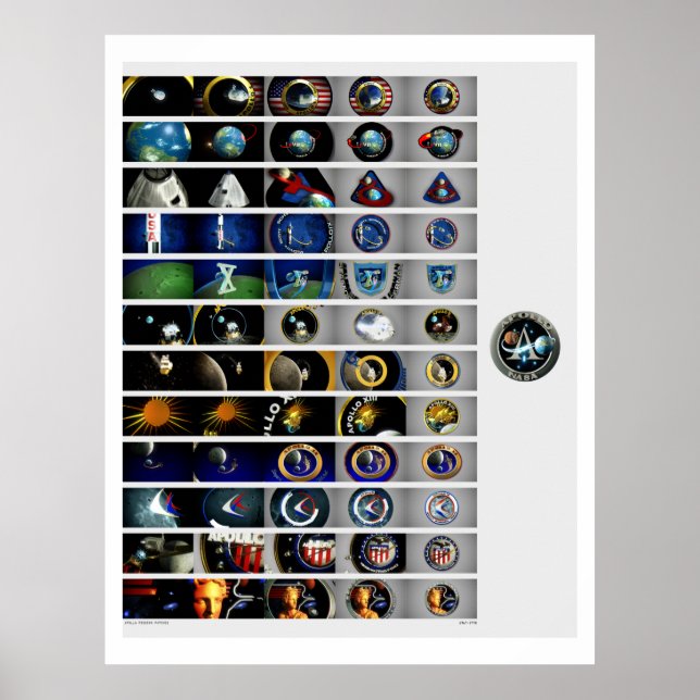 Apollo Mission Patches Poster (Front)