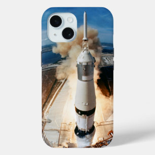Apollo Saturn V Rocket launch to Moon 1969 iPhone 15 Case