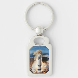 Apollo Saturn V Rocket launch to Moon 1969 Key Ring