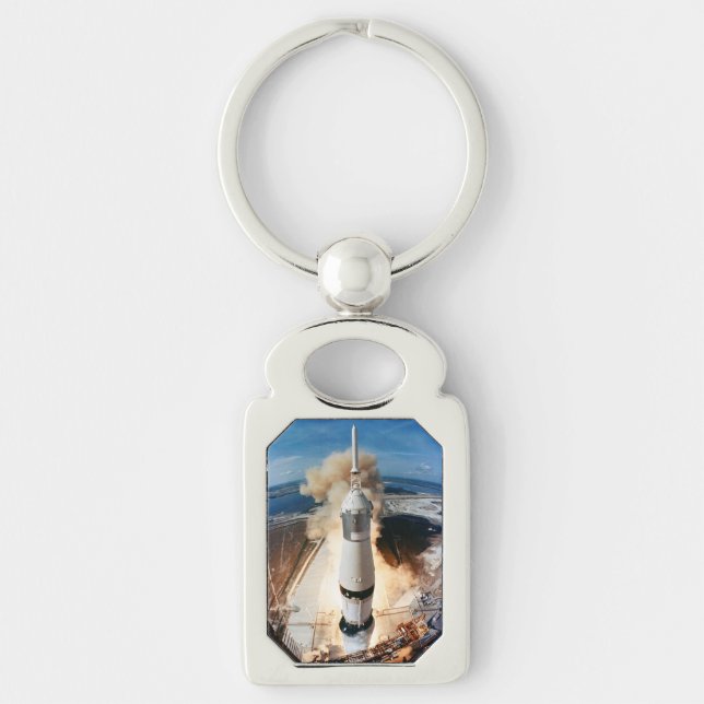 Apollo Saturn V Rocket launch to Moon 1969 Key Ring (Front)