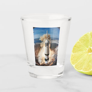 Apollo Saturn V Rocket launch to Moon 1969 Shot Glass