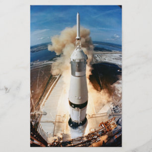 Apollo Saturn V Rocket launch to Moon 1969 Stationery