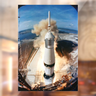 Apollo Saturn V Rocket launch to Moon 1969 Window Cling