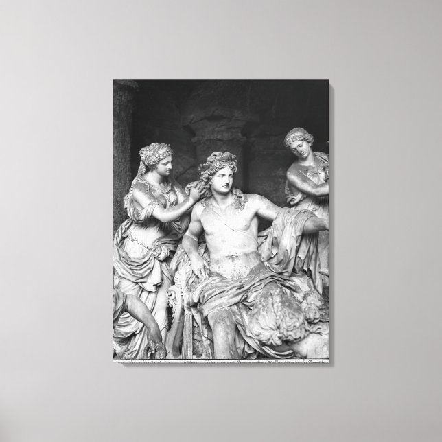 Apollo tended by nymphs in the grove of the canvas print (Front)
