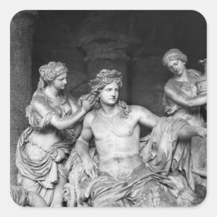 Apollo tended by nymphs in the grove of the square sticker