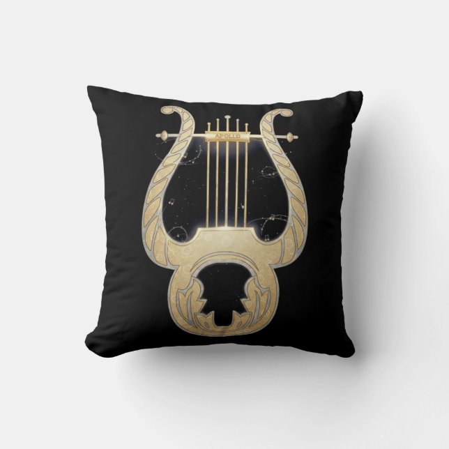 Apollo's Lyre | Greek Mythology Art Nouveau Design Cushion (Front)