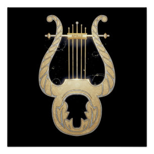 Apollo's Lyre   Greek Mythology Art Nouveau Design Poster