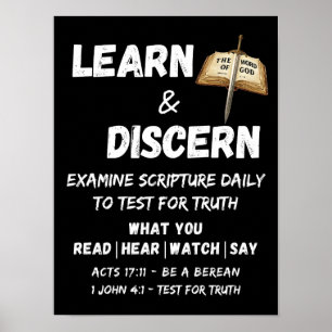 Apologetics Berean Learn & Discern Truth Scripture Poster