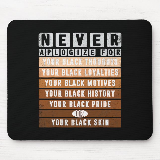 Apologise Black History Month Blm Melanin Pride Af Mouse Mat (Front)
