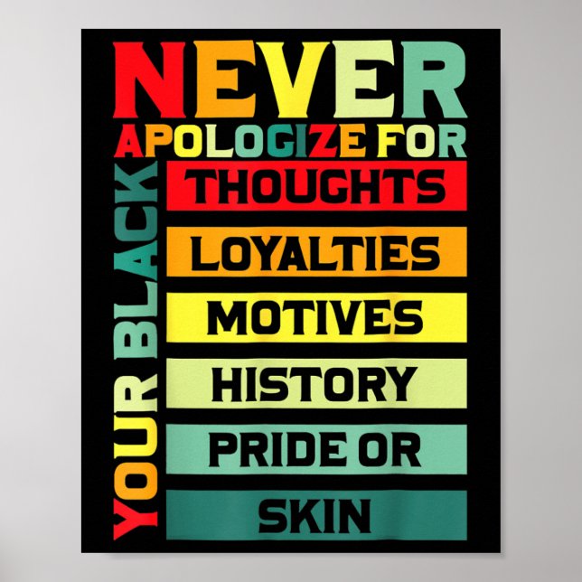 Apologise For Your Blackness Black History Junetee Poster (Front)