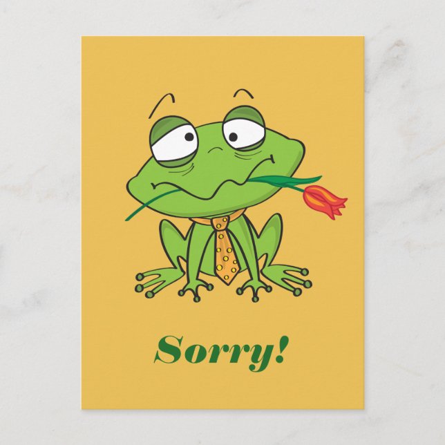 Apologising frog postcard (Front)