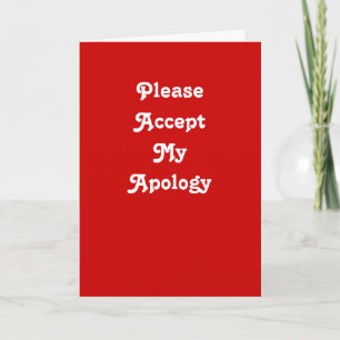 Apology greeting card