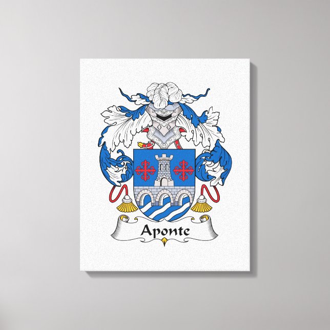 Aponte Family Crest Canvas Print (Front)