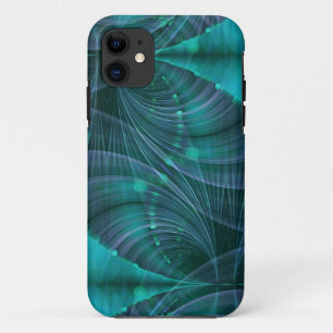 Apophysis Fractal Art I - blue iPhone 11 Case