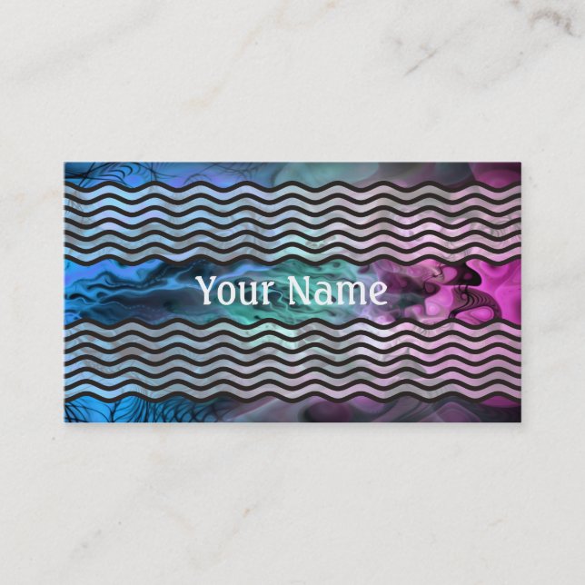 Apophysis Fractal Art II - pink green blue Business Card (Front)